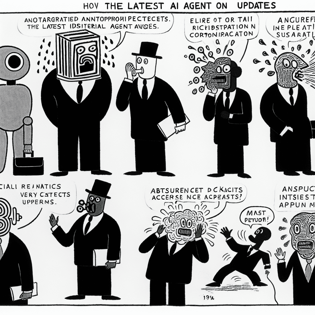 風刺画: AIエージェントの最新アップデートがもたらすビジネスへの影響