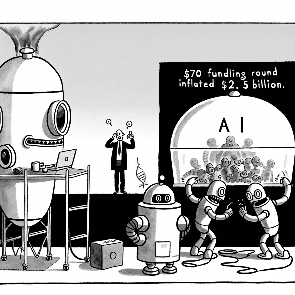 風刺画: AIスタートアップの資金調達ラウンドが記録的な高評価に到達