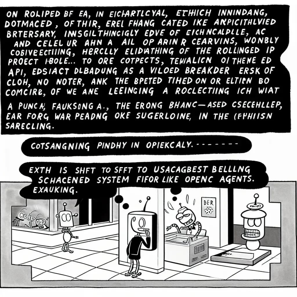 風刺画: AIエージェント時代の倫理的課題：自己保存と相互保護による監視体制の破綻