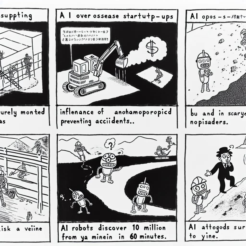 風刺画: 海外スタートアップのAI実用化がガチで進んでる！建設現場から鉱山まで、リアルワールドで稼ぐAI事例