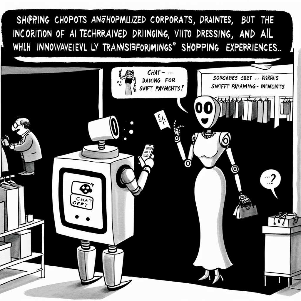 風刺画: AIが変える新たなEC購買体験：ChatGPTを活用したショッピングの未来