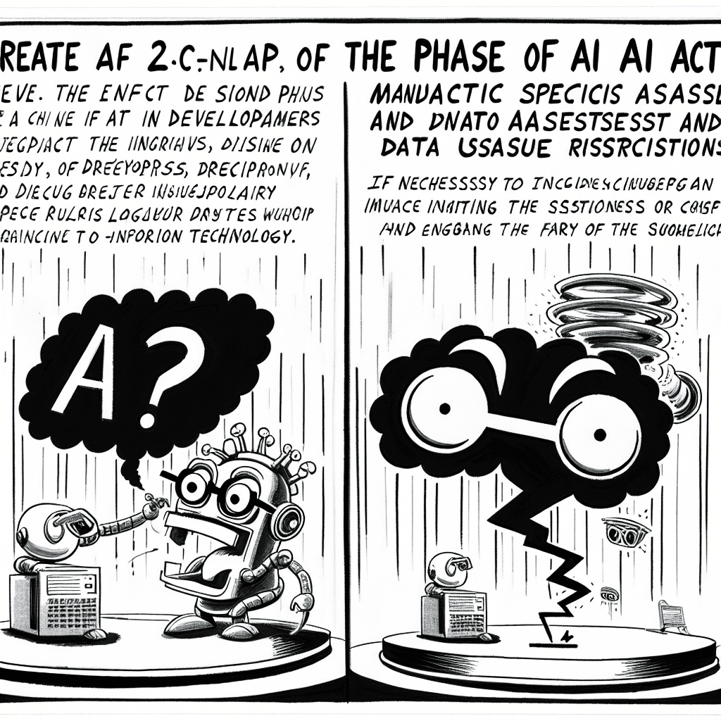 風刺画: EU AI Act第2フェーズが開発者に及ぼす具体的影響とは？