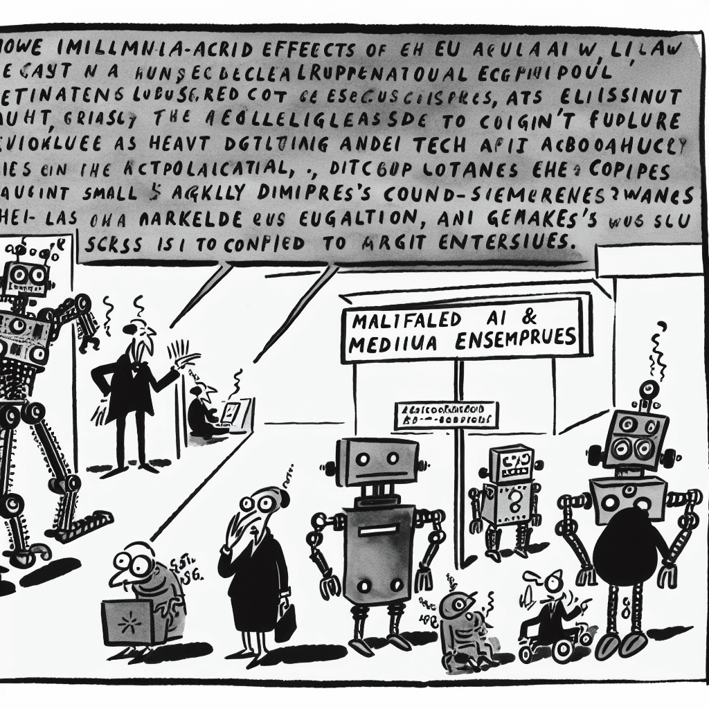 風刺画: EU AI法案の中小企業への多面的影響