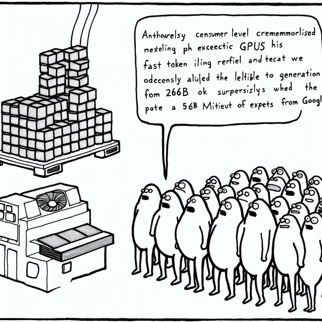 風刺画: GoogleのMixture of Experts（MoE）モデル26B、その効率性と用途