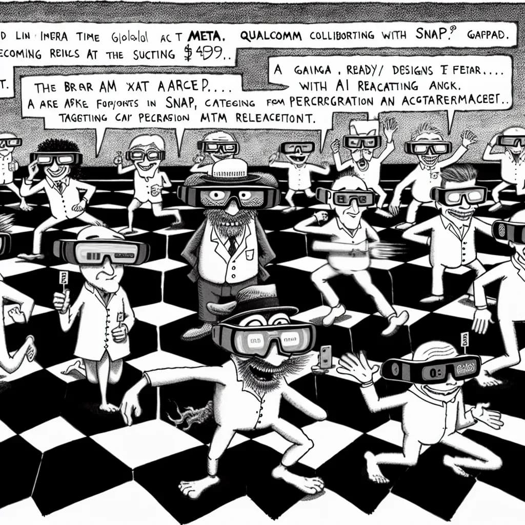 風刺画: 2026年、米欧でARスマートグラスが本格普及へ!Meta $499からApple 4デザインテストまで一気に動き始めた
