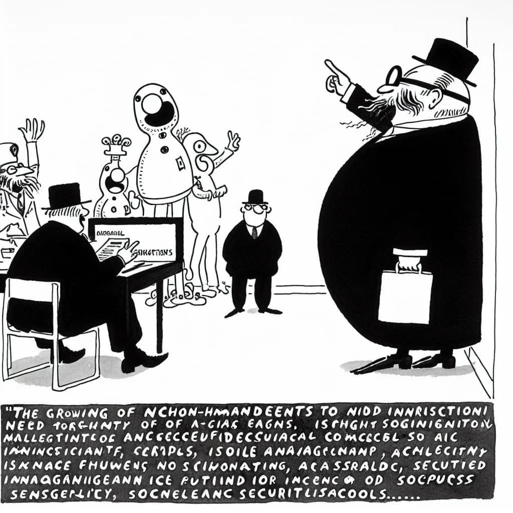 風刺画: AIエージェント認証で76%増の非人間ID管理が急務 - OAuth連携による安全な自律取引の実現へ