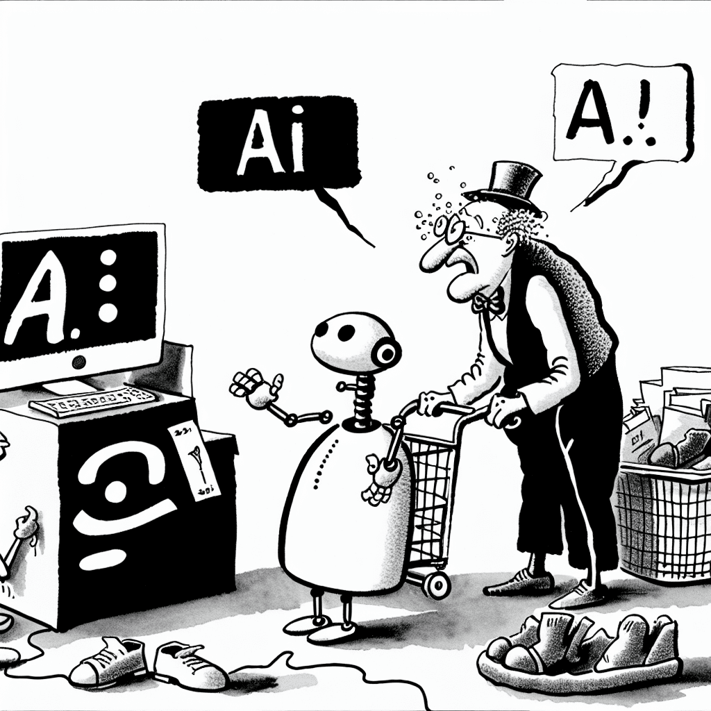 風刺画: AIが変えるEC購買体験:ChatGPTの新たなショッピングサポート