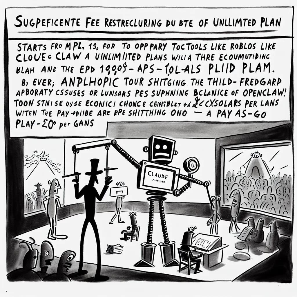 風刺画: Anthropic、OpenClaw向けClaude定額プラン終了で料金体系を大幅変更