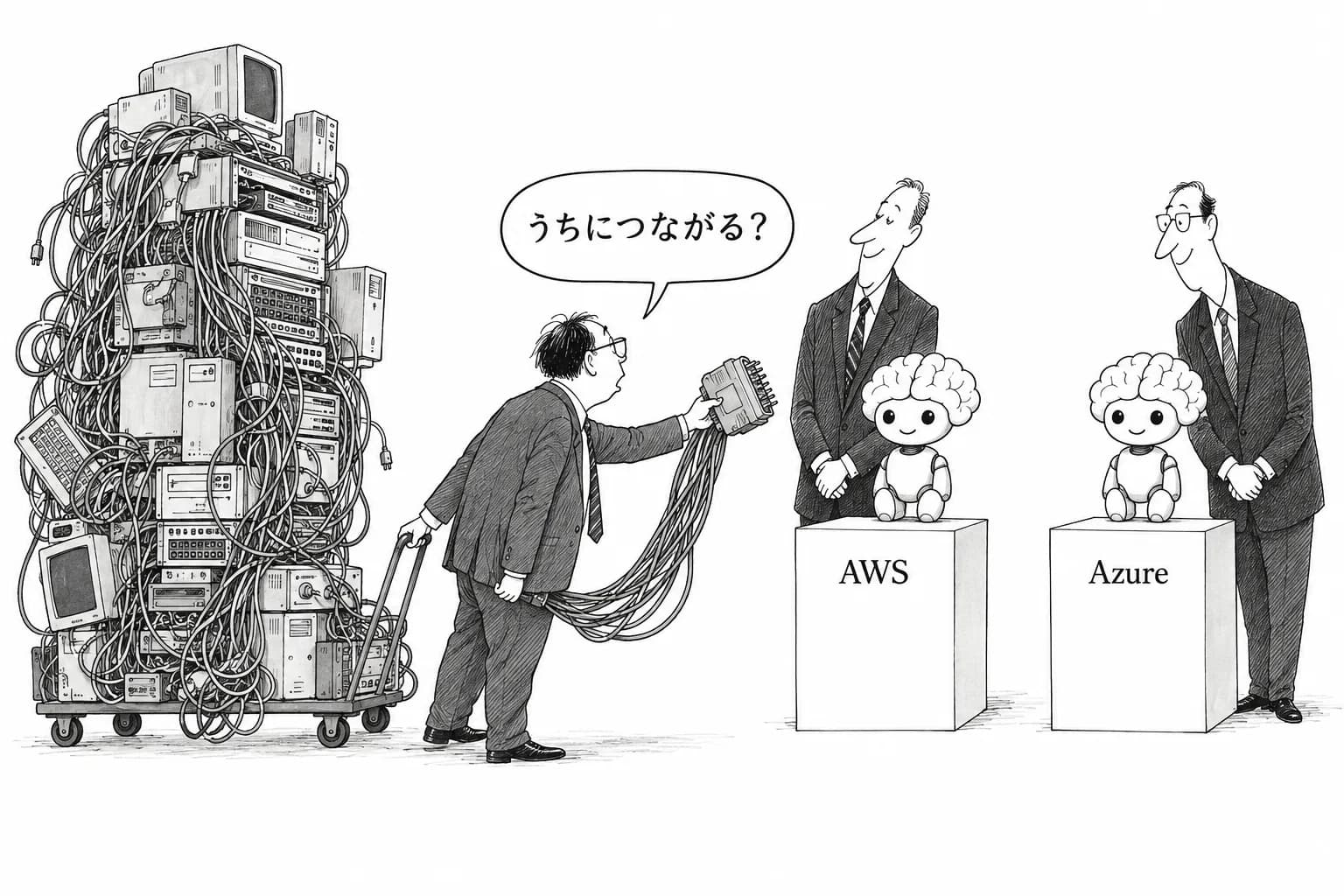 風刺画: AWS BedrockにOpenAI最新モデルが登場——Azure独占契約解消で、企業のクラウド選定基準が独占モデルから総合力へ転換
