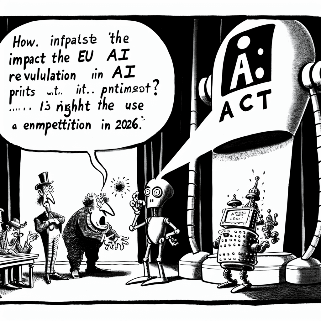 風刺画: EU AI規制法案の最新動向:法的枠組みと業界への影響