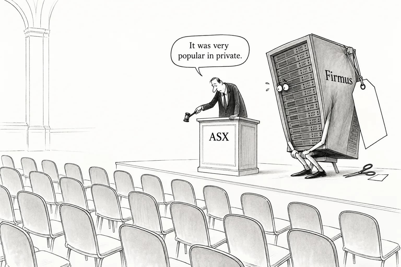 Editorial cartoon: Firmus reportedly pulls ASX listing as A$7 billion raise fails to draw demand even after price cut