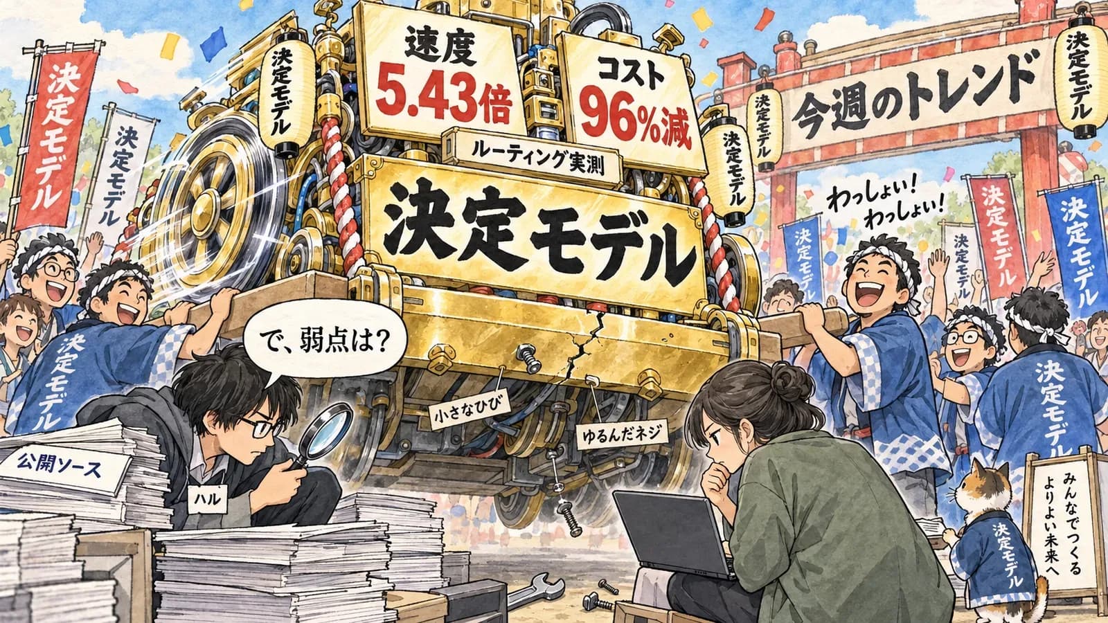 風刺画: 今週のGitHubトレンド、上位10本中7本が「しゃべらないモデル」だった件をハルが追いかけてみた