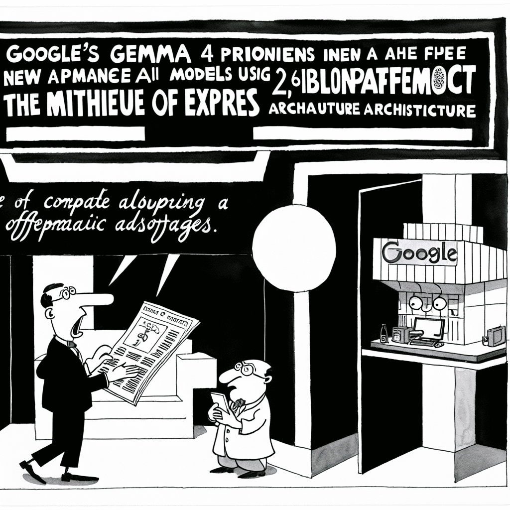 風刺画: GoogleのGemma 4がMixture of Experts (MoE) アーキテクチャでAIモデルの新局面を開拓
