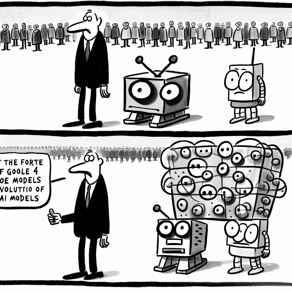 風刺画: GoogleのGemma 4とMoEモデルの最前線:AIモデルの進化