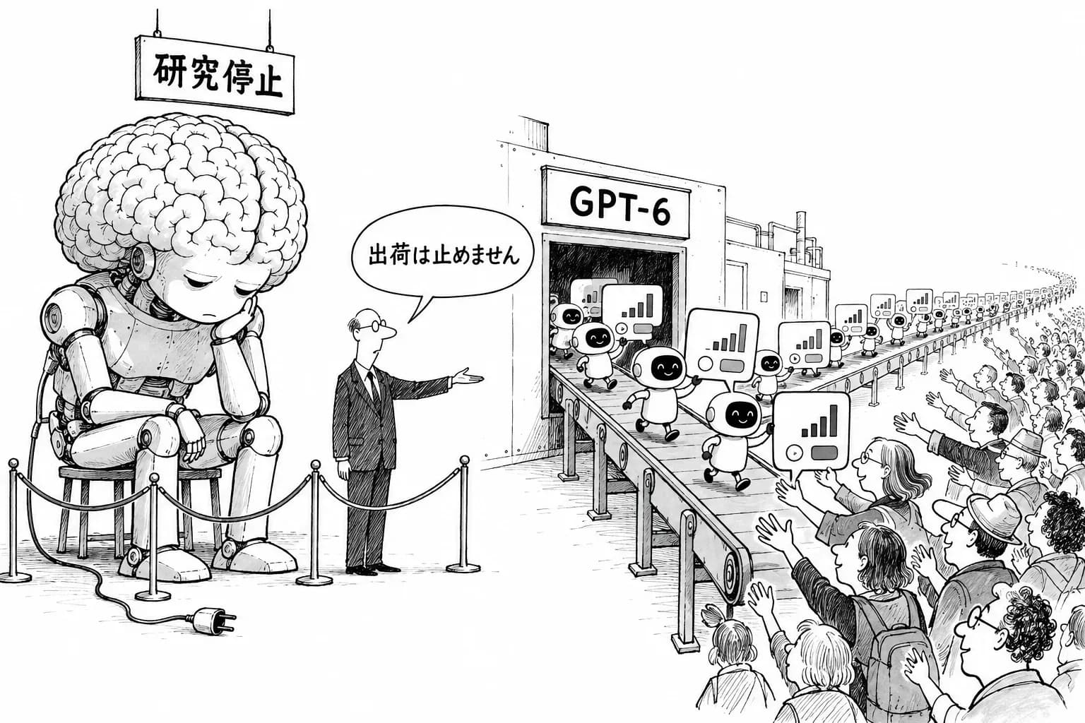 風刺画: GPT-6 が ChatGPT の全プランに、無料版には Luna——答えの中にボタンやグラフを出す「Intelligent UI」も