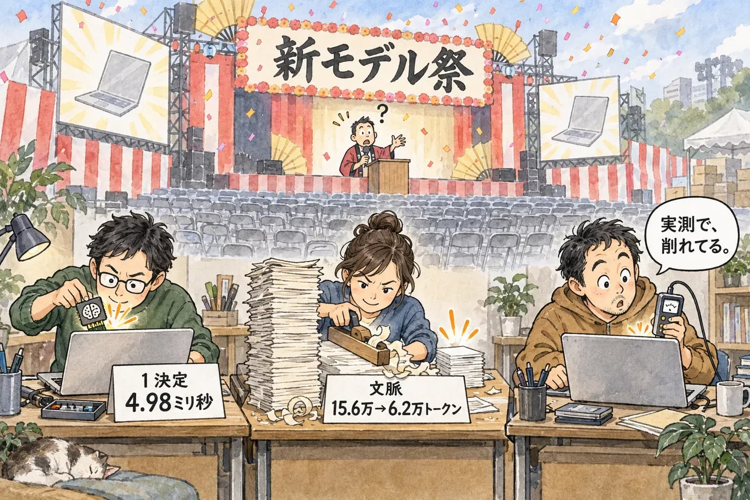 風刺画: Jev の話はもう先週。この3日、みんな自分の Mac と Node に載せ替えてた(Laya スター 5,634→11.7k)