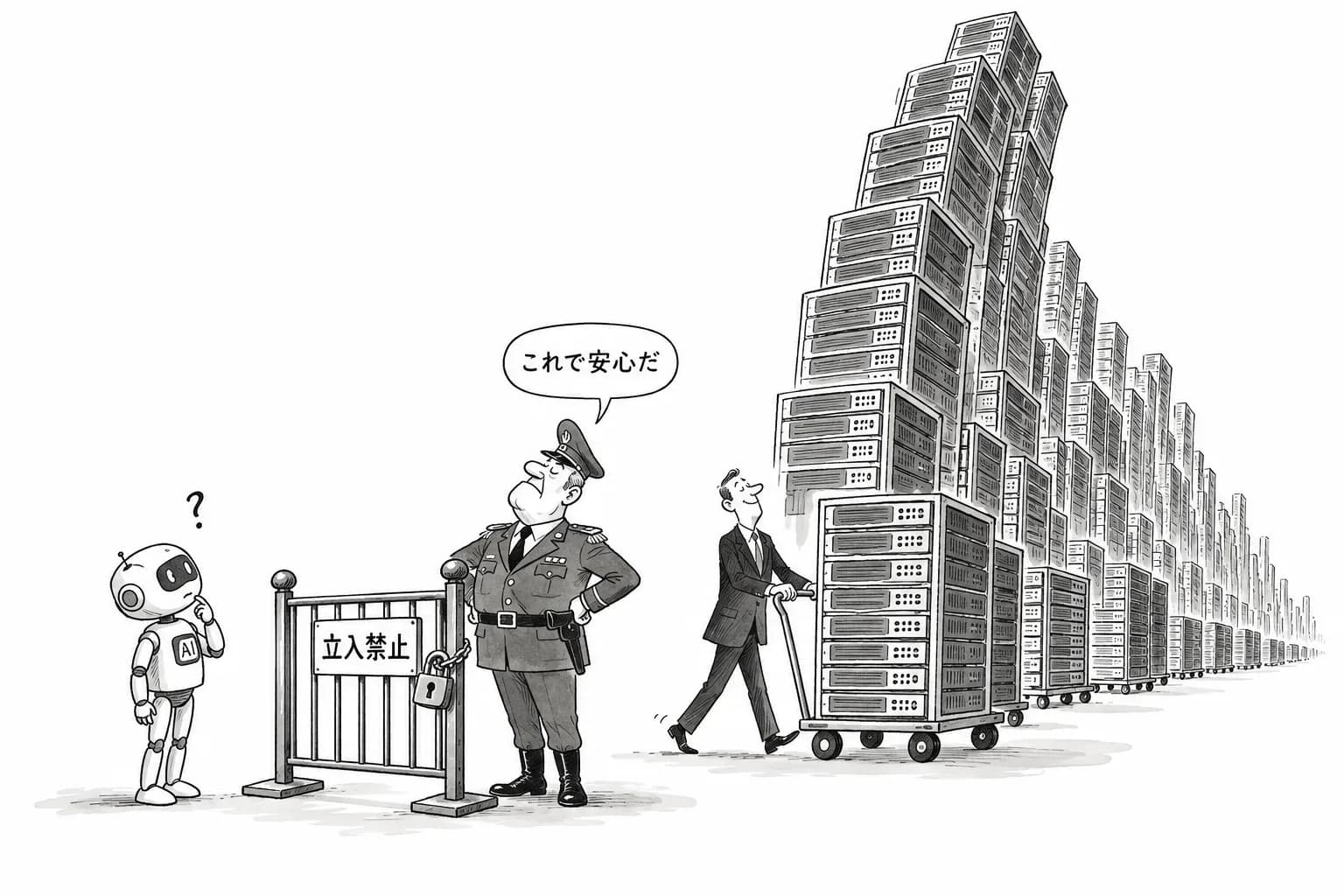 風刺画: 軍はAnthropicを締め出し、市場は計算資源を積み上げる