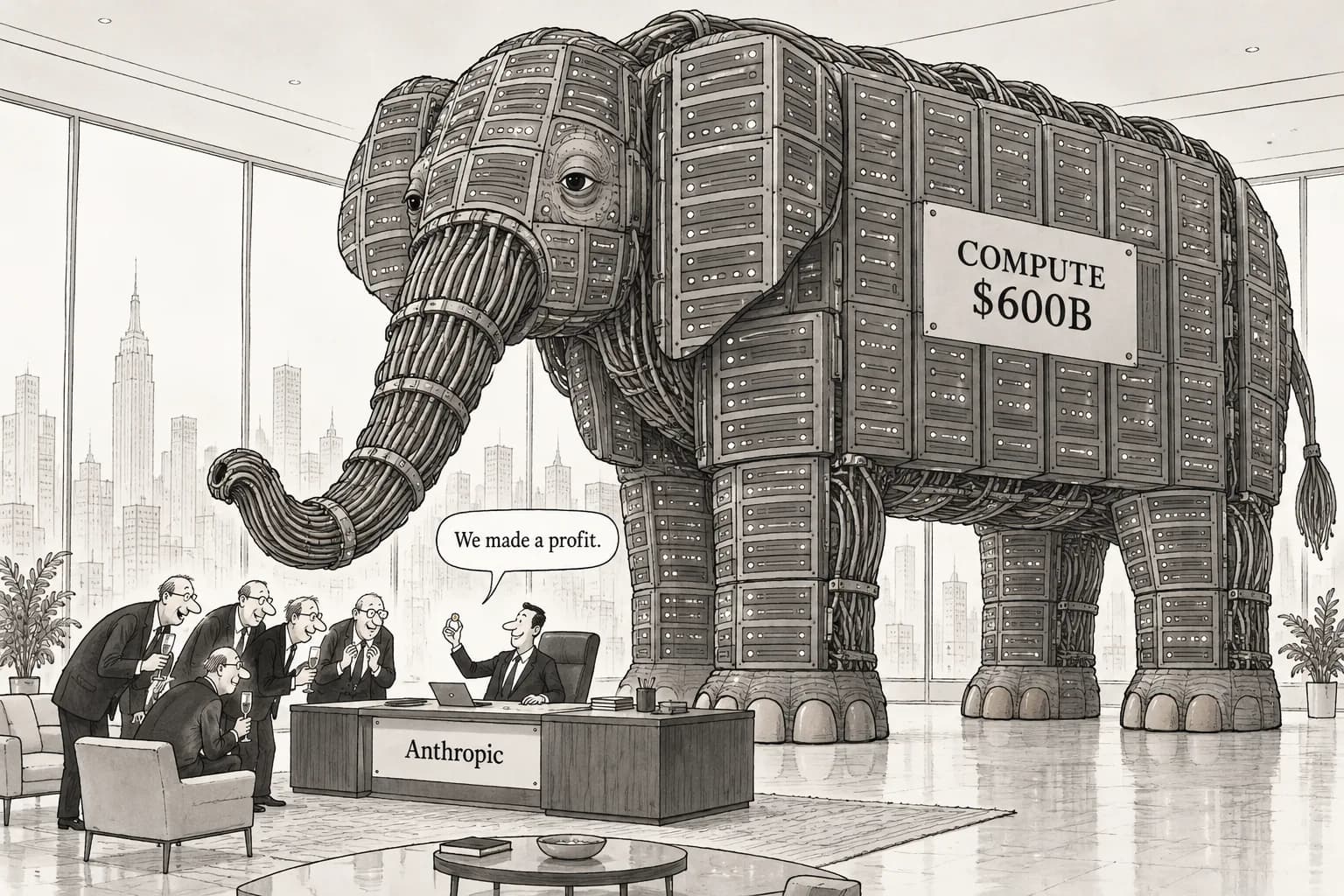 Editorial cartoon: Anthropic makes S-1 public, revealing about $600 billion in compute commitments