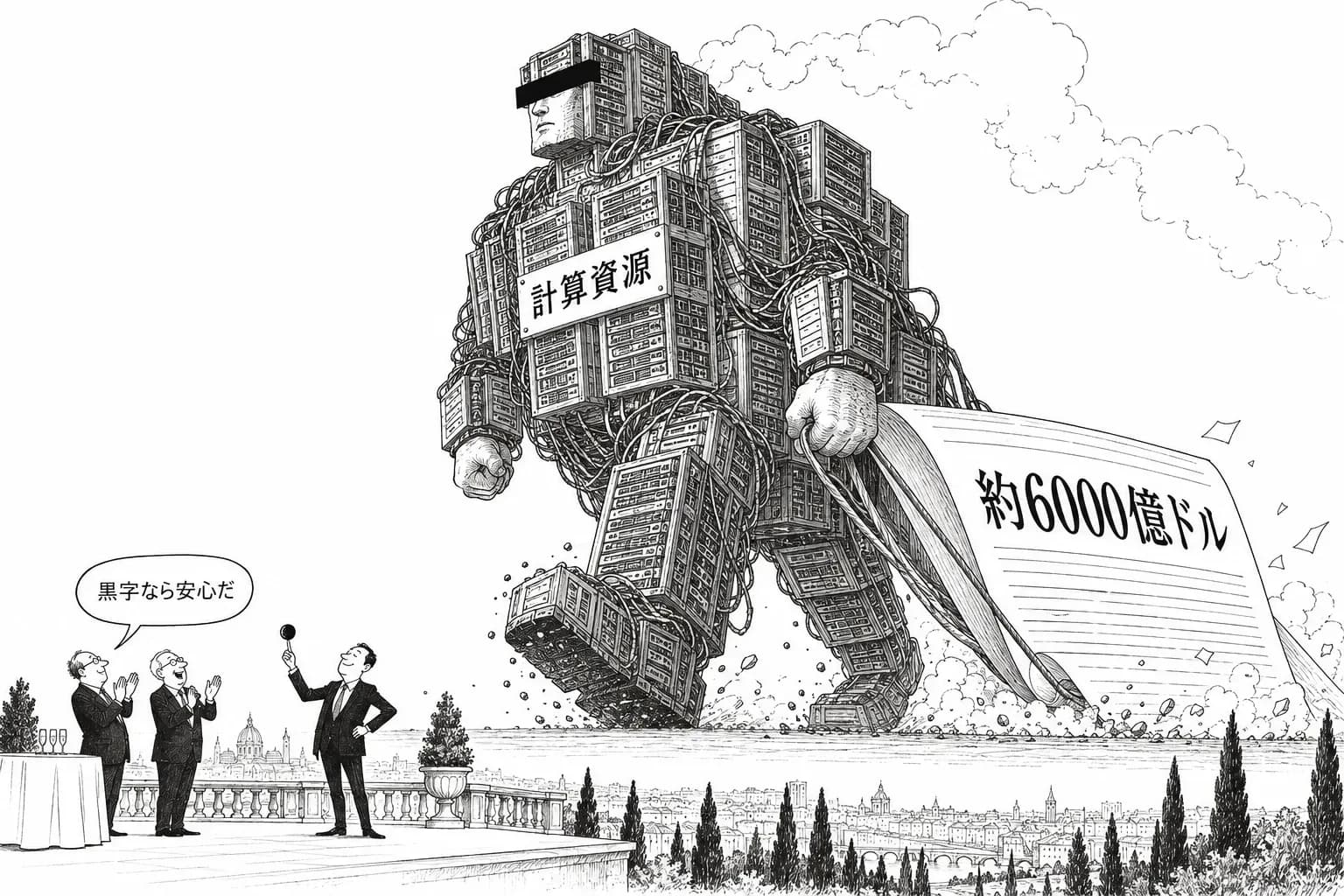 風刺画: Anthropic、S-1公開 計算資源の約束は約6,000億ドル
