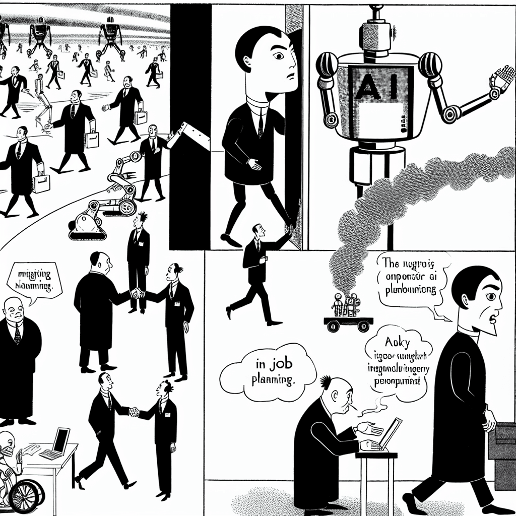 風刺画: AIと雇用の未来:日本政府のリスキリング支援と世界の動向