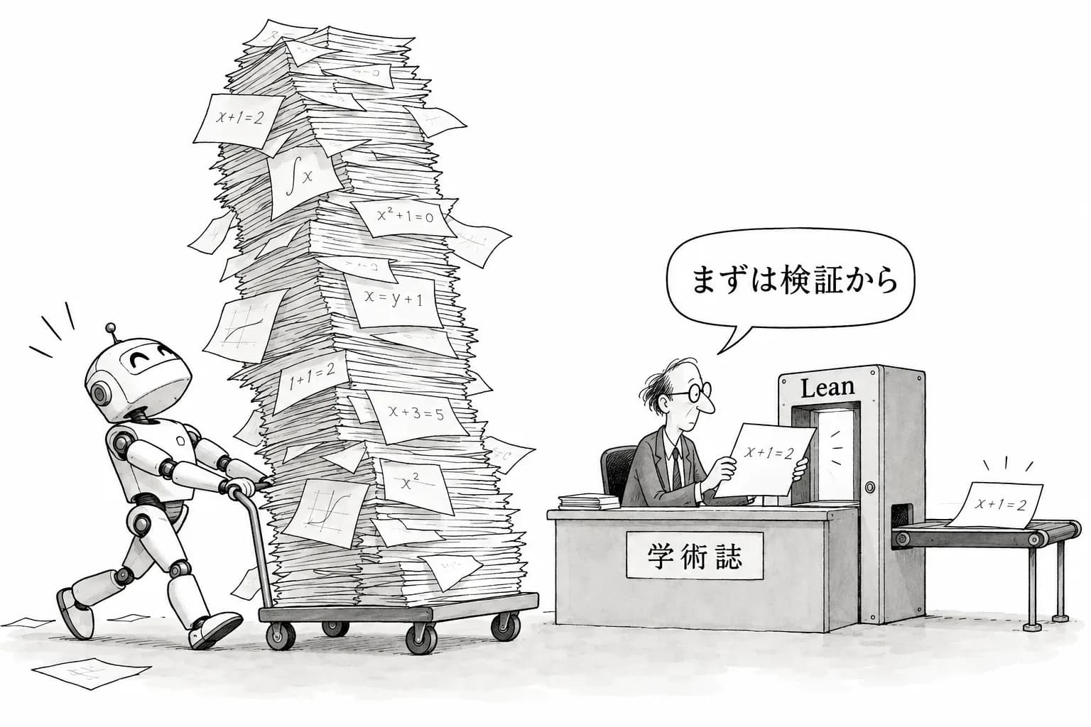 風刺画: 『先取りより理解』を掲げ、全証明に Lean での検証を求める新しい学術誌を提案 Tao のブログに、AI 時代の数学の黄金期と暗黒期を分ける8つの選択も