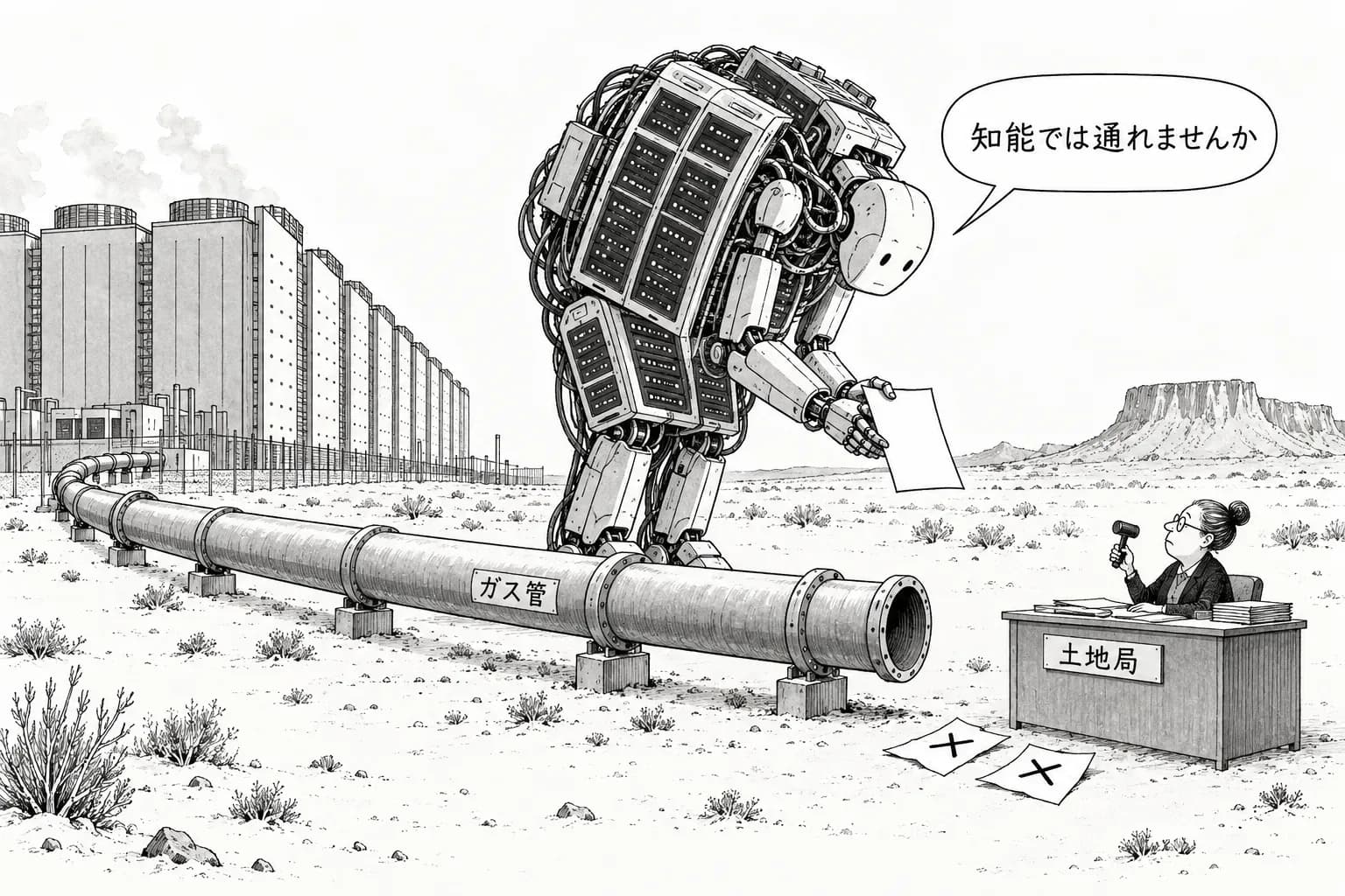 風刺画: Oracle、Stargate の Project Jupiter で不可抗力を通知と報道。原因はガス管の許可