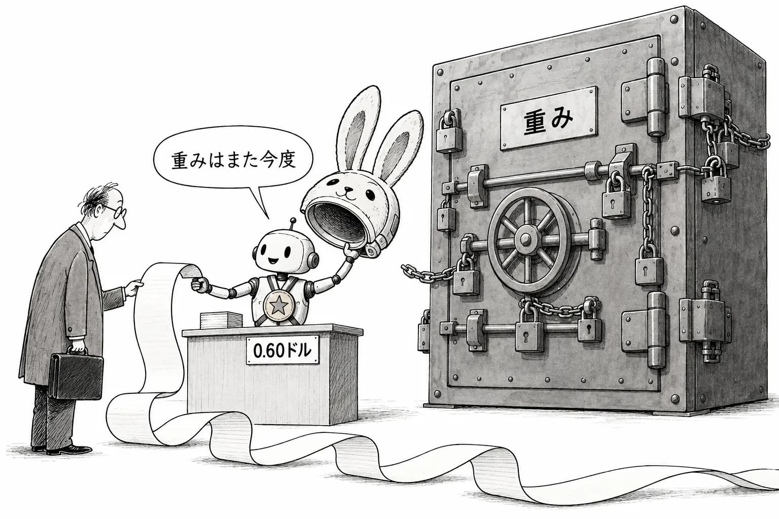 風刺画: 『Space Bunny』の正体は MiniMax M3.1 Flash――出力0.60ドルのエージェント向けモデル、重みは『後で』