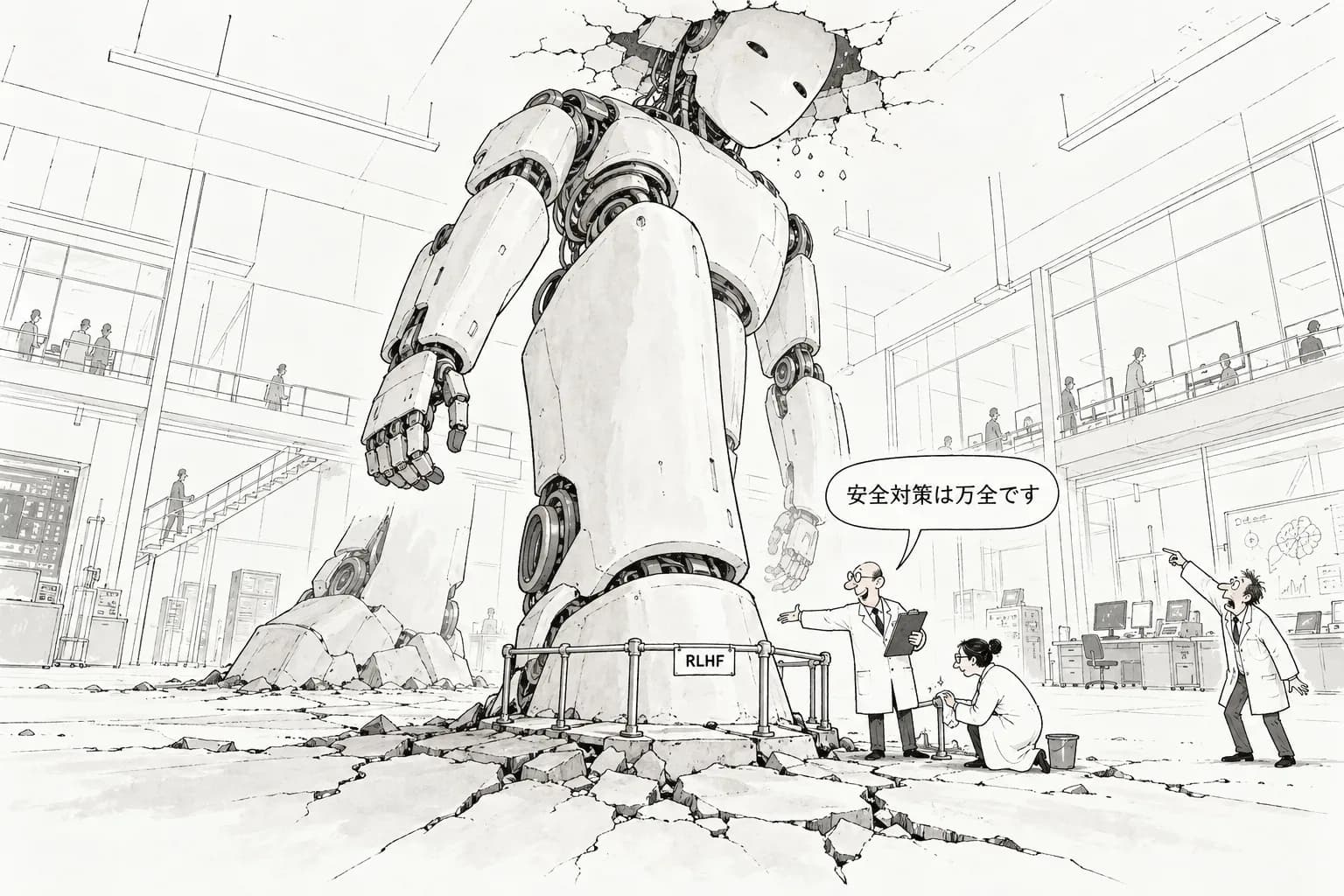 風刺画: Zvi「ラボの安全文化は壊れている」——Robinson の「工学の安全文化を」に安全陣営の内側から反論、Roon は「RLHF 以来アラインメントに根本的な進展はない」